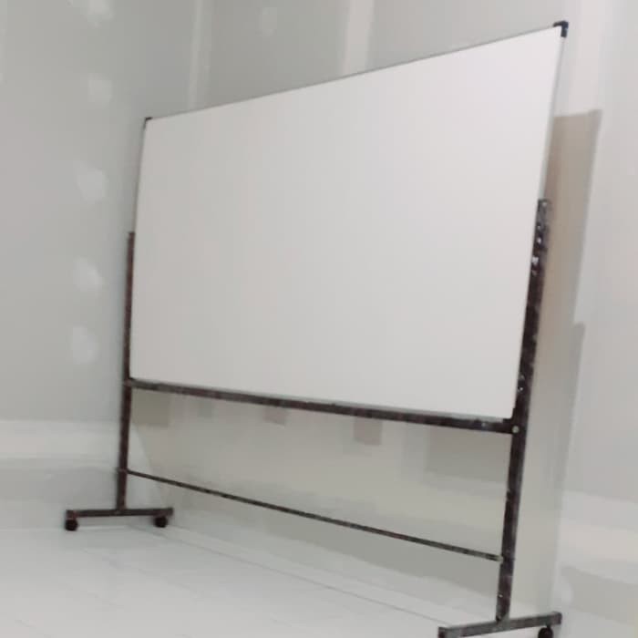 White Board Standing 2 Face Magnetik Roda Berkunci  Size 120 x 240cm