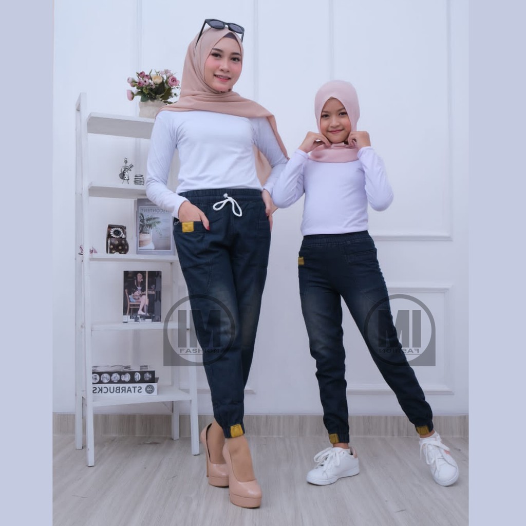 Celana Joger Jeans Anak Perempuan usia 7 - 15 tahun