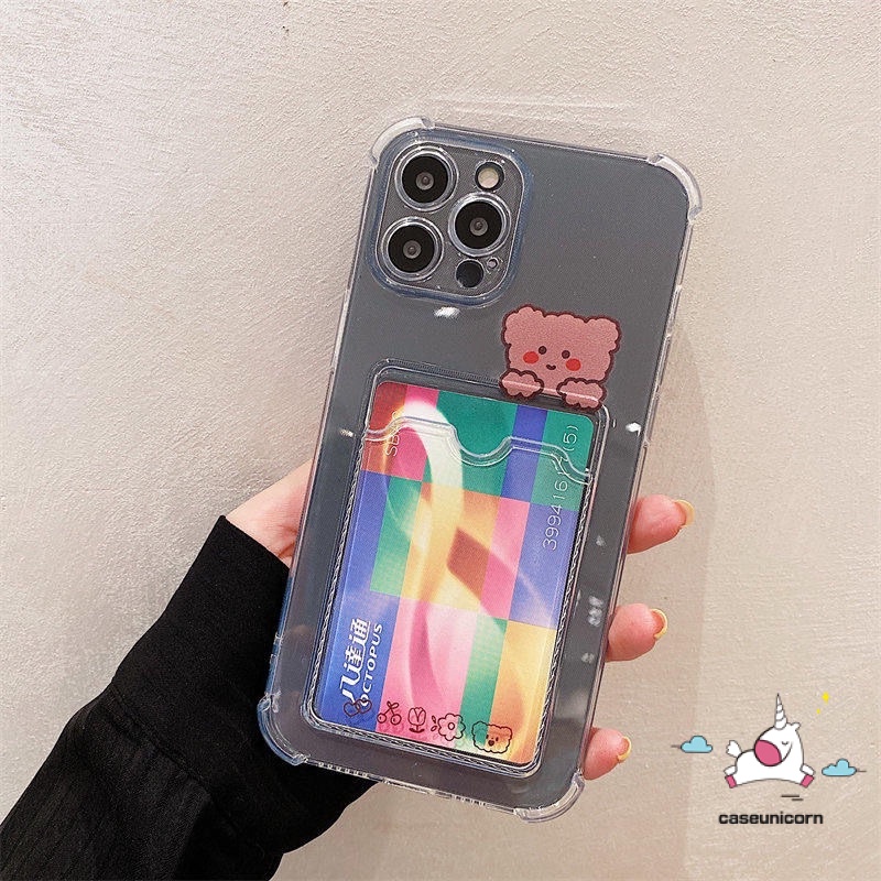 Soft Case Transparan Motif Kartun Beruang Kelinci Untuk iPhone 11 12 13 14 Pro MAX XR X XS MAX 6 6s 7 8 Plus SE 2020