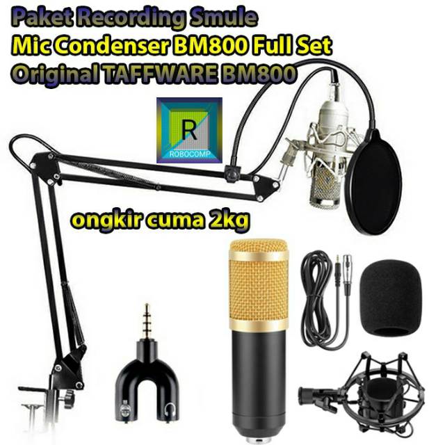 Paket recording smule mic condenser BM800 Full Set