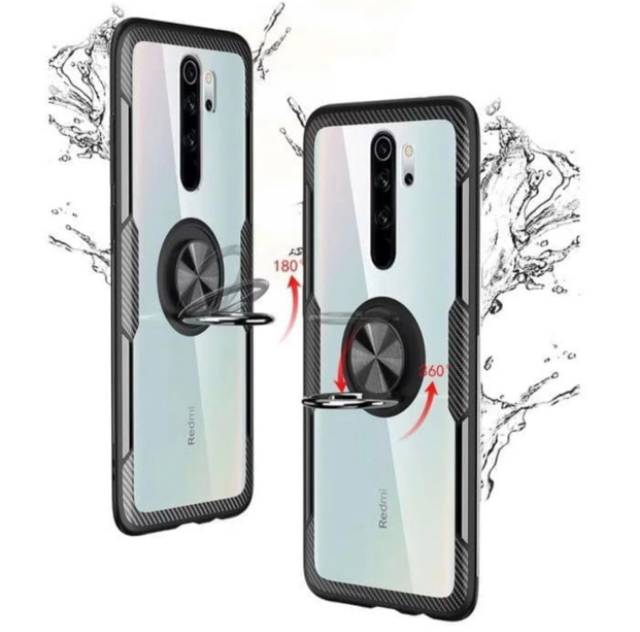 Case Redmi Note 8 Pro - Fuze Carbon Stand Holder Ring Casing Xiaomi Redmi Note 8 Pro SC