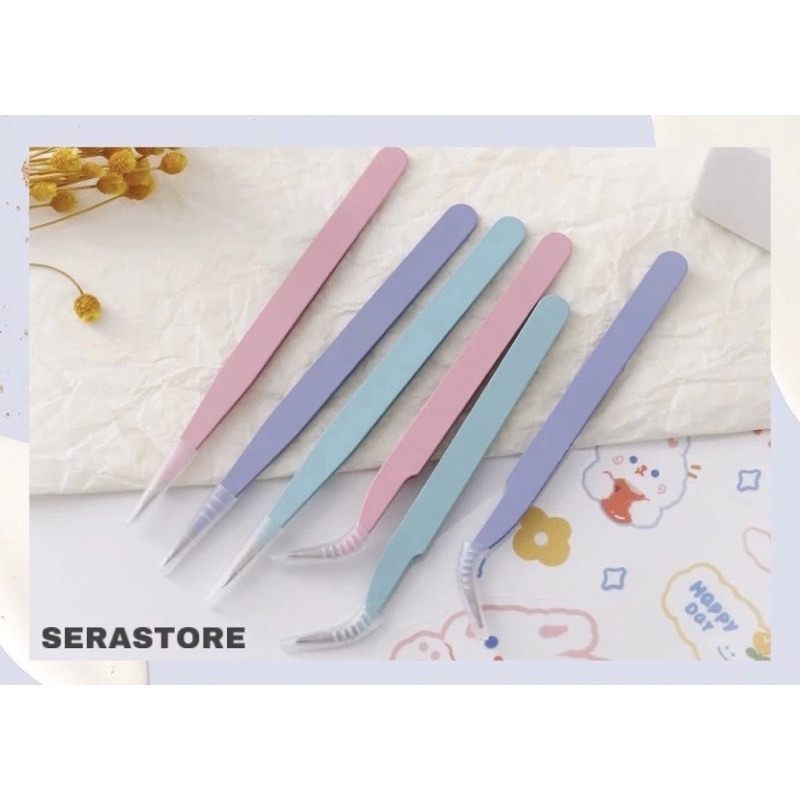 SERA - PINSET TWEEZER LURUS BENGKOK / PINSET BULUMATA / PINSET STICKER / EYELASH EXTENSION PINSET SE