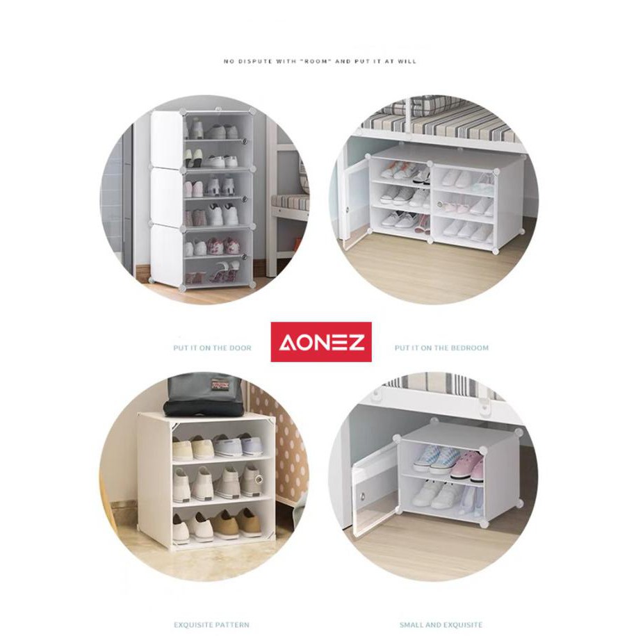 Limited Stock Aonez Lemari Sepatu 4 Lapis, Lemari Sepatu Plastik, Lemari Sepatu
