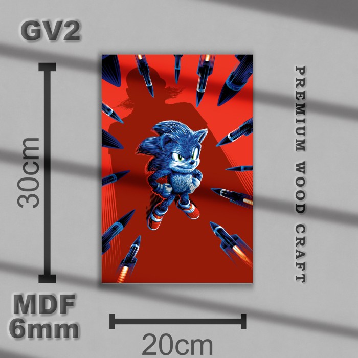 Poster Sonic Wall Decor - Hiasan Dinding Animasi - Dekorasi Dinding