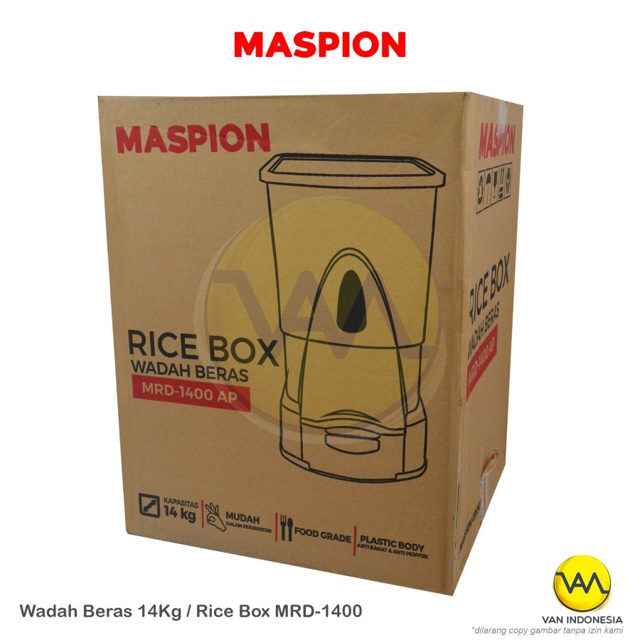 MASPION Tempat penyimpanan Beras / Rice Box 14 Kg MRD 1400 AP