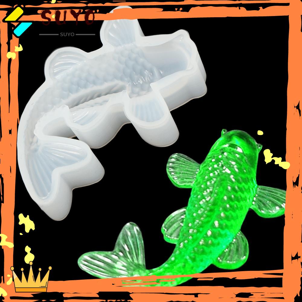 SUYOU Home Koi Fish Epoxy Mold Handmade Resin Casting Tool Silicone Mould Craf Pendant DIY Cake Baking Jewelry Making