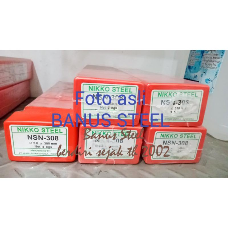 Kawat las stainless 2,6 mm Nikko Steel NSN-308 kawat las cantum per KG