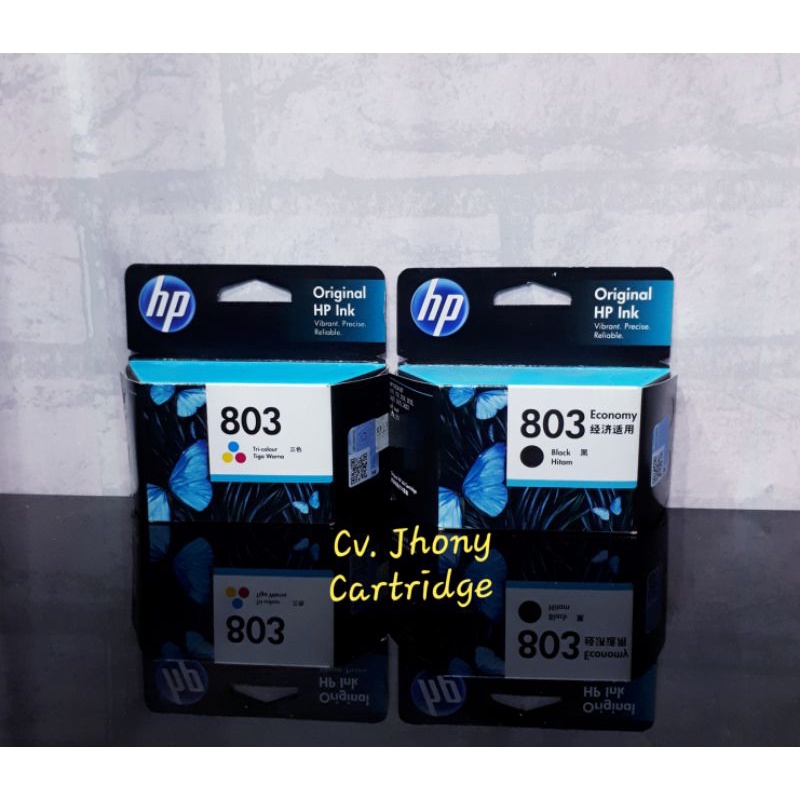 Tinta Cartridge HP 803 Hitam Black dan Warna Tri colour Original Asli