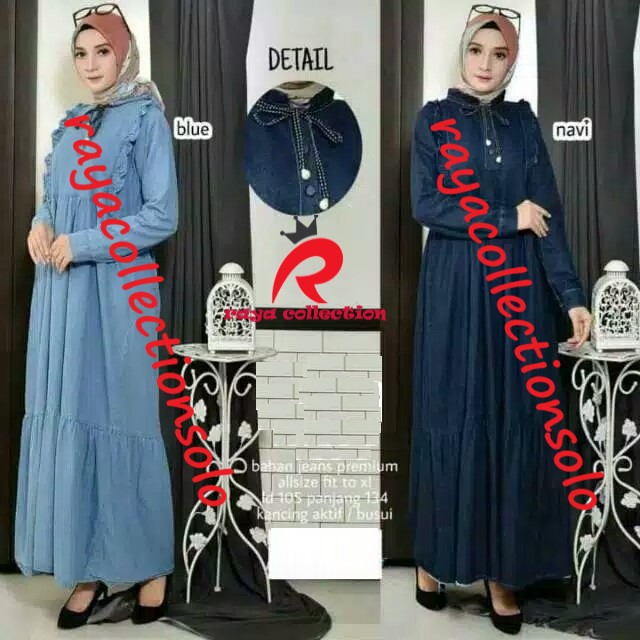 Malia gamis /Gamis Jeans murah KEARA GAMIS /Maxy jeans premium /Ninna dress jeans