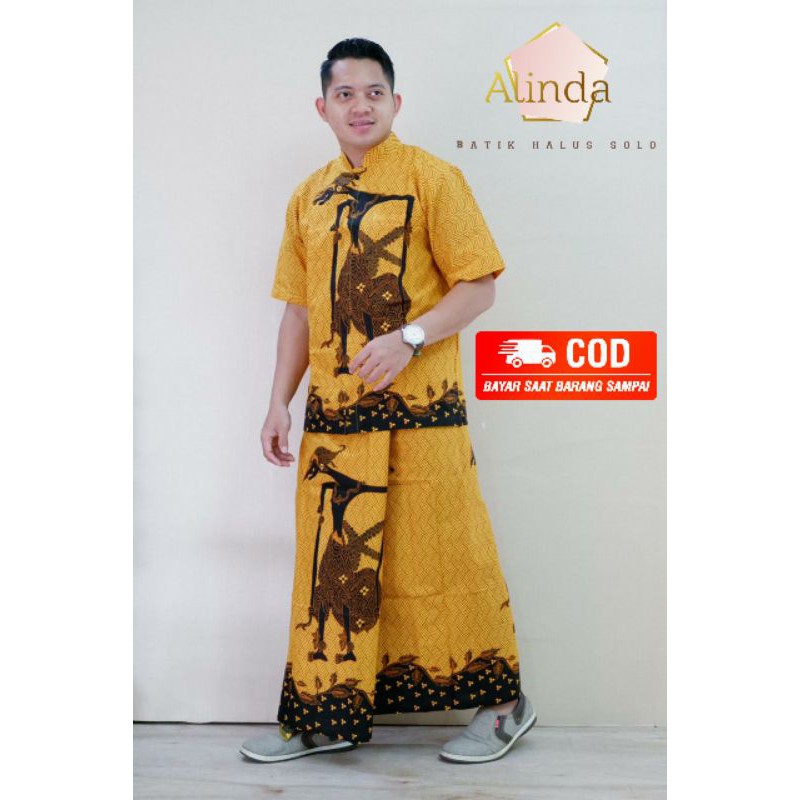Batik solo setelan sarung koko - koko batik - kemeja batik pria