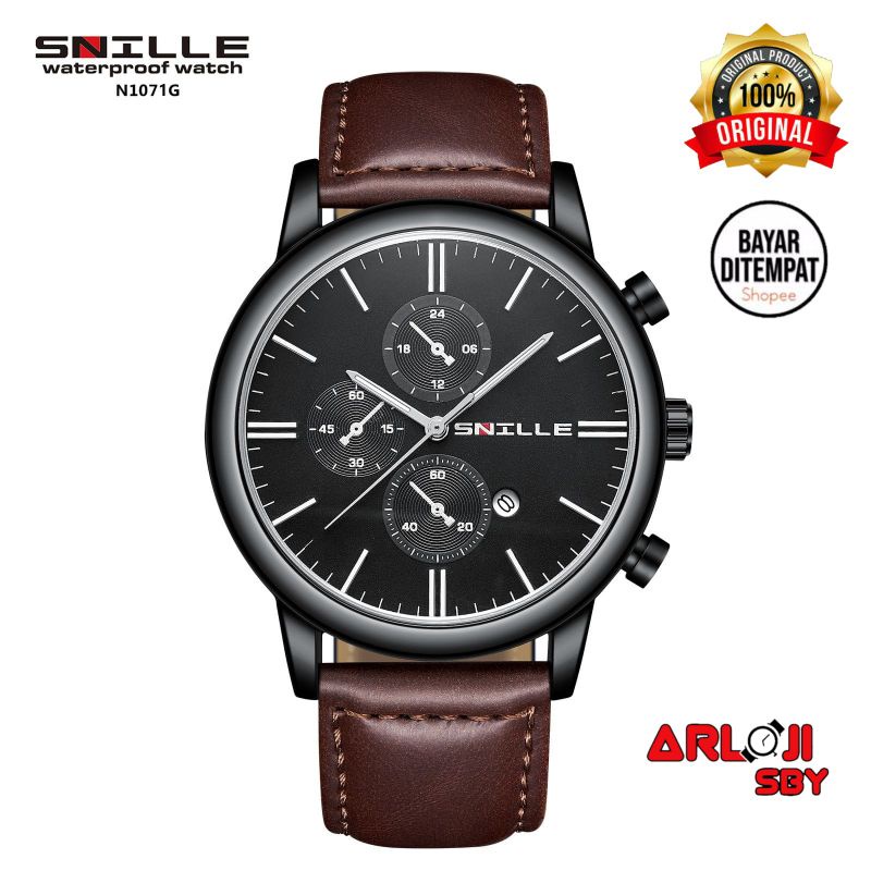 JAM TANGAN PRIA SNILLE N1071G ORIGINAL WATERPROOF 1ATM TAHAN AIR