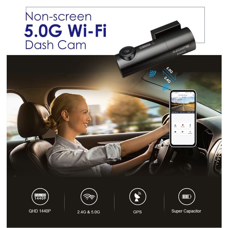 Azdome BN03 WiFi SuperCapacitor Car Dashcam Dash Camera Mobil