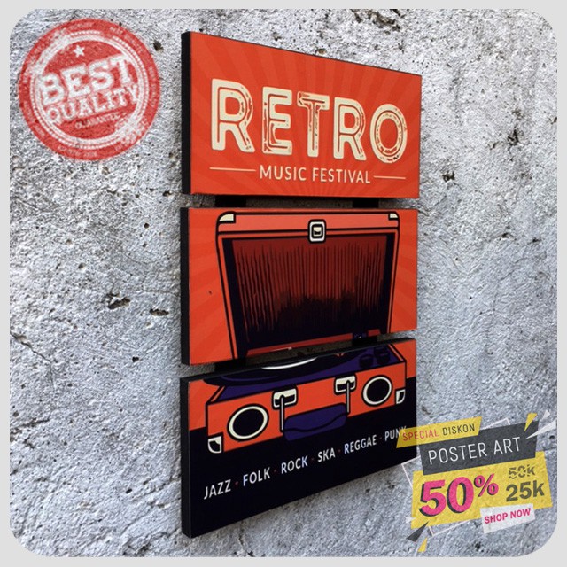 Hiasan dinding - Pajangan Poster - Poster Retro - Dekorasi dinding - Wall decor - Musik - 091934FHZ