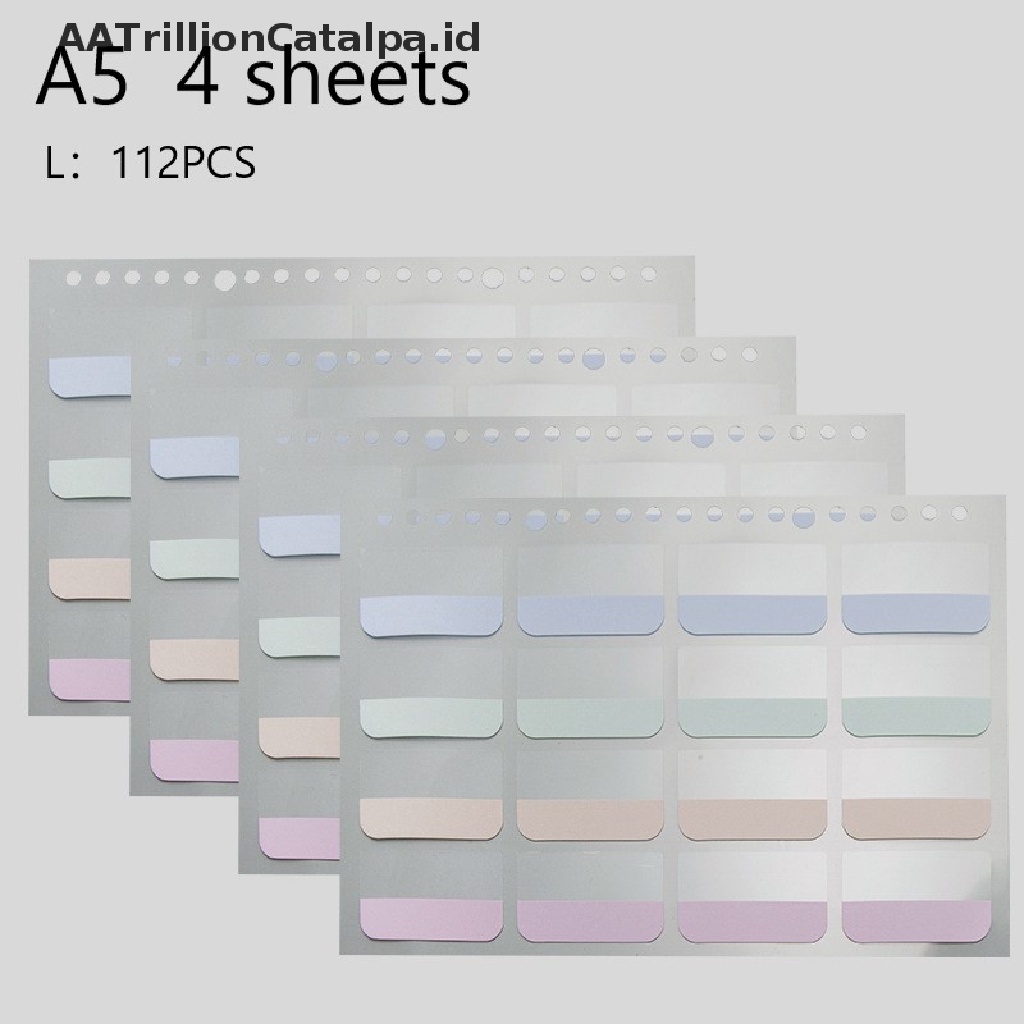 4 Lembar Stiker Label Memo Bentuk Macaron Untuk Alat Tulis
