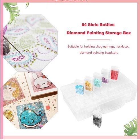 64 Compartment Rhinestones Storage Box (64 cells)