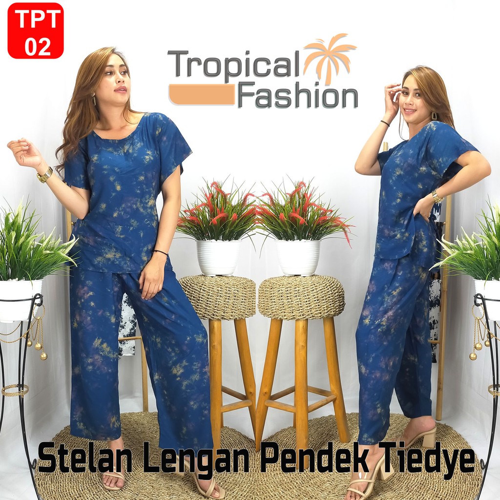 Setelan Panjang Wanita Motif Tiedye &amp; Smoke Bahan Rayon Premium Untuk Remaja dan Dewasa Termurah