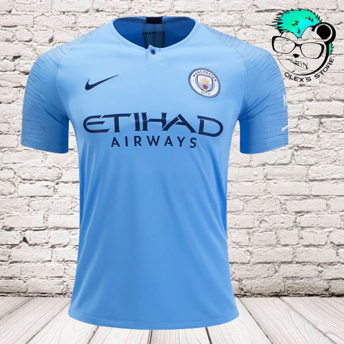 Olexs Jersey Bola Man City Home 2018-19 Lengan Pendek Terbaru