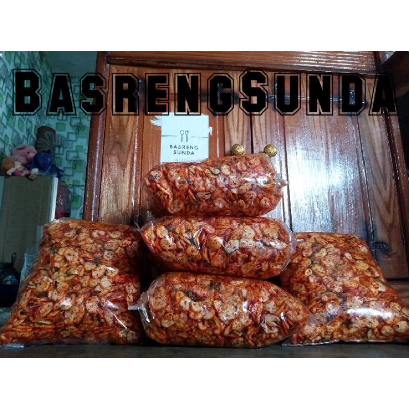 (PAKET RESELLER 5 KG) Seblak kering Jablay kemplang seblak kering Extra pedas Daun jeruk Netto 1000 gram/1 kg