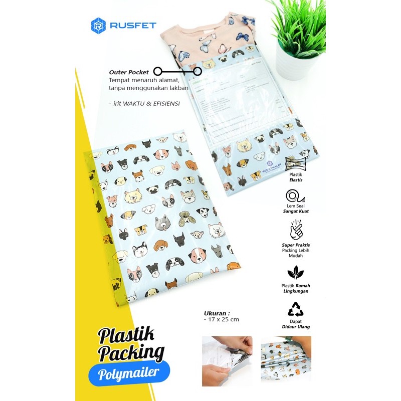 

Polymailer motif DOG ukuran 17 cm x 25 cm isi 50 pcs ( KANTONG LABEL )