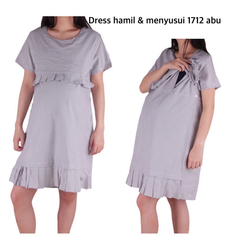 Baju hamil dress hamil katun menyusui 1712 tuliskan warna yg dipilih