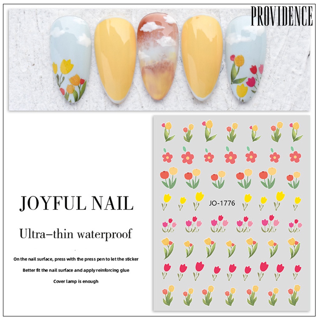 Providence Stiker Kuku DIY Gambar Bunga Tulip Untuk Nail Art