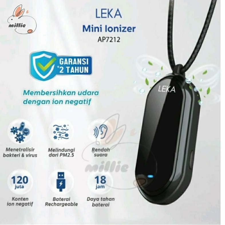 READY STOCK  LEKA AP7212 Mini Ionizer - Portable Kalung Air Purifier Ion Negatif