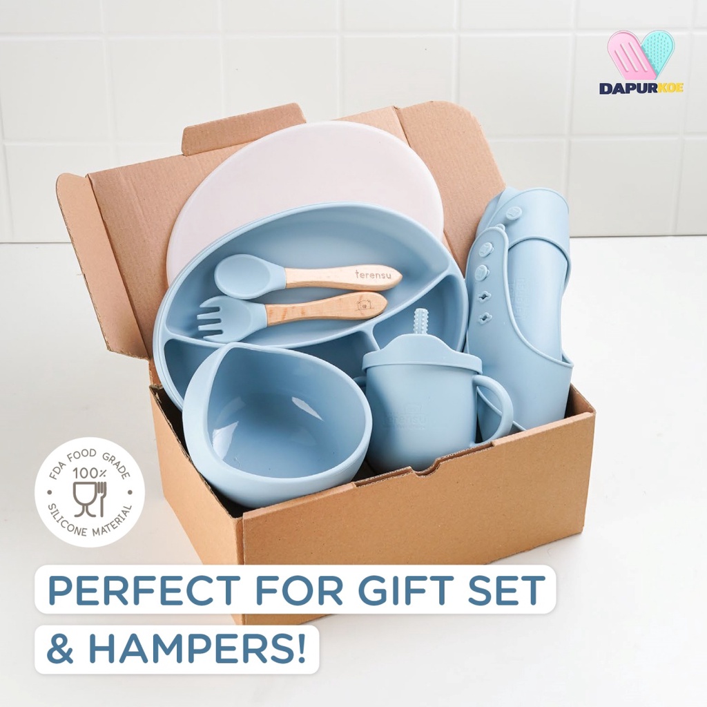 Hampers Peralatan Makan Bayi Silicone 7 Set / Baby Gift Set / Kado Bayi Include Box