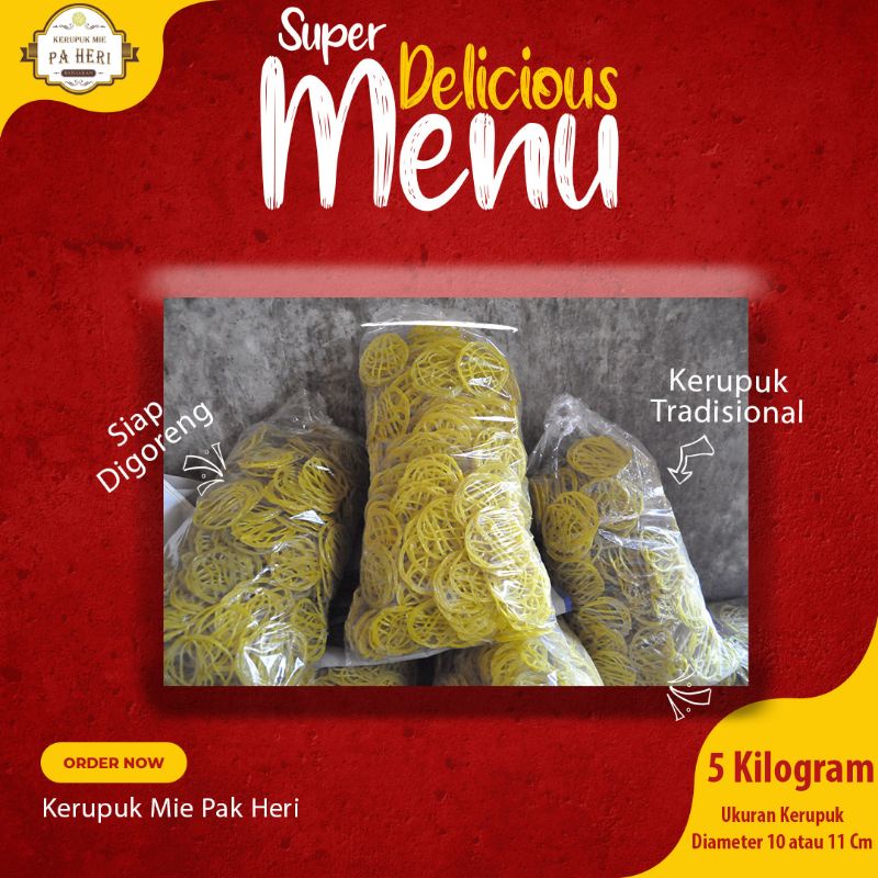 

(GROSIR) Kerupuk Mie Kuning Mentah 11 cm Kualitas Super Original 5kg