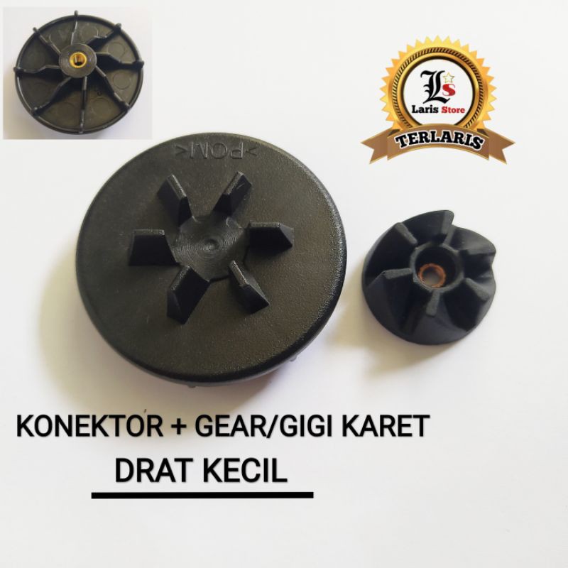 Konektor + Gear/Gigi Karet Drat Kecil Mesin Blender Umum National Gmc