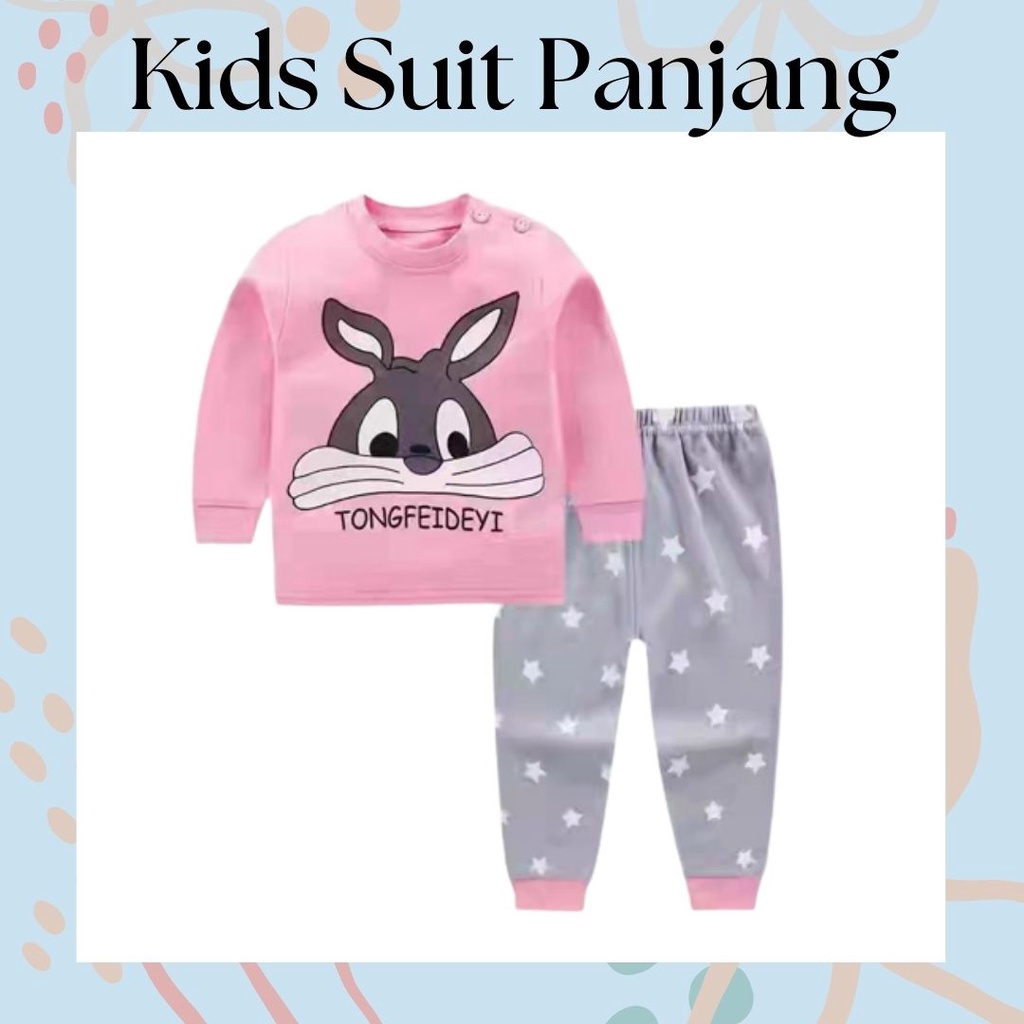 LittleAaron KIDS SUIT PANJANG H5 Setelan Anak Bahan Kaos Lengan Berkualitas Import cewek cowok NEW6