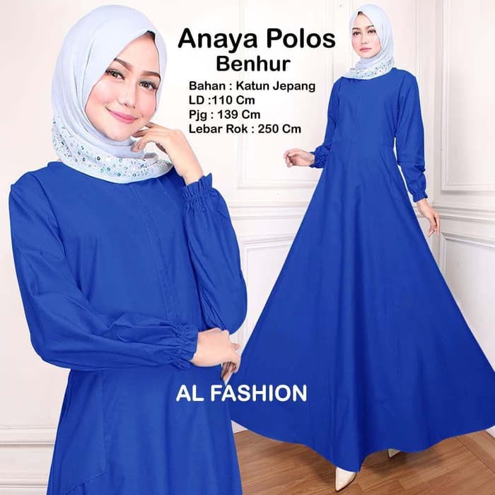 Baju Gamis Muslim Wanita syari Polos Dewasa Jubah Muslimah Maxi Dress -  ER-365