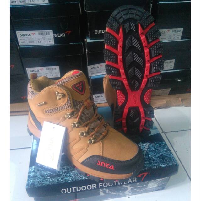 Sepatu Outdoor, Sepatu gunung, Sepatu tracking snta 479 brown/red