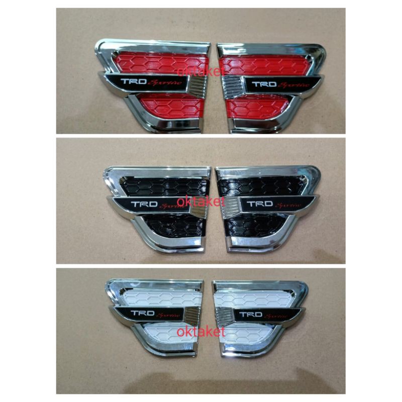 Side vent side air flow ventilasi trd Sportivo Merah Putih Hitam mobil universal avanza Xenia Rush  fortuner agya innova Granmax