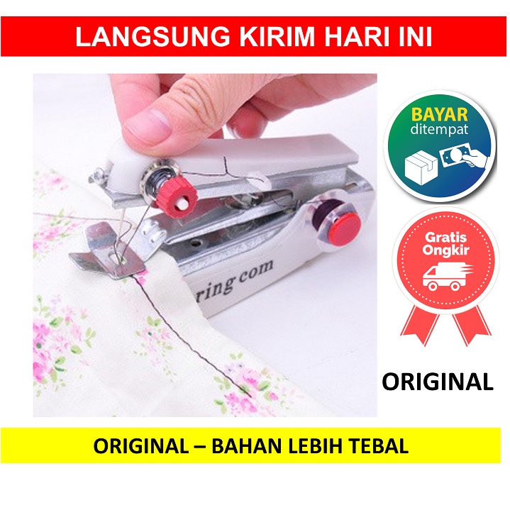 Sewing Machine Alat Mesin Jahit Tangan Mini Stapless Baju Celana Singer Staples