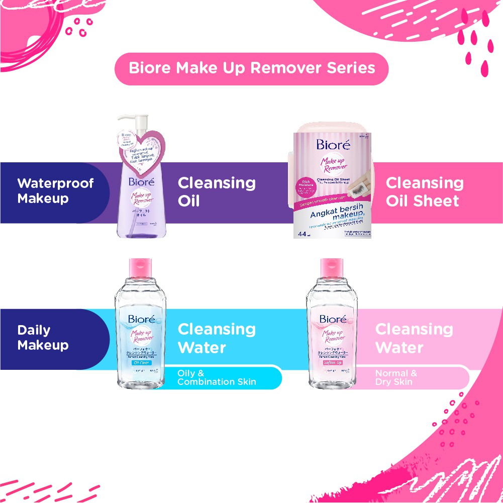 Biore Make Up Remover Tissue Untuk Make Up Waterproof Cleansing Oil Non Alcohol 10 s