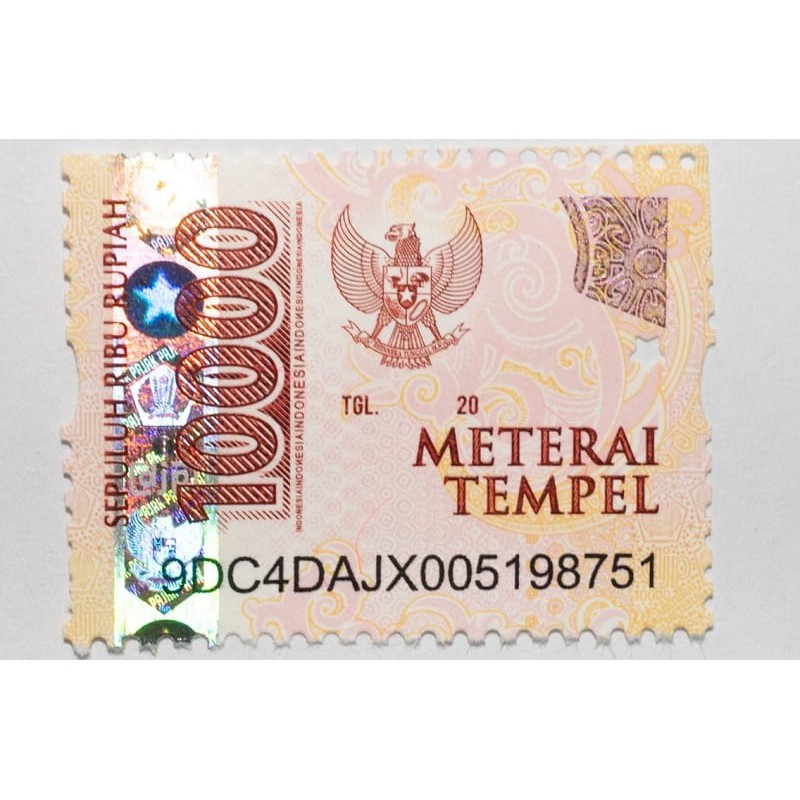 Materai 10000 / Materai Tempel 10000 Pos Indonesia Original
