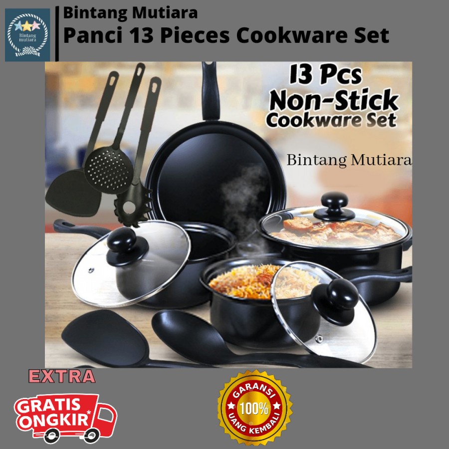 Panci Set / Panci 13 Pieces Cookware set / Panci Teflon set 13 pcs