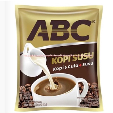 Kopi ABC Susu Kopi Isi 20 Sachet kopi gula yang khas dan krimer nabati yang nikmat bebas kolesterol