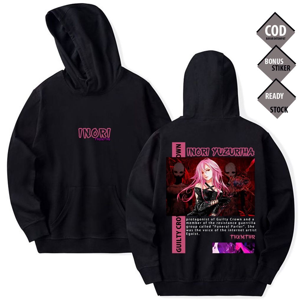 HOODIE INORI YUZURIHA GUILTY CROWN FUNERAL PARLOR WAIFU ANIME MANGA SHU OUMA MANA ARISA KUHOUIN HARU