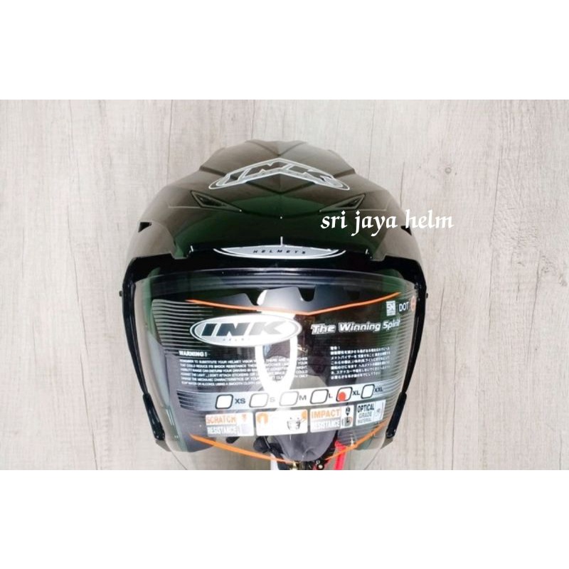 HELM INK T MAX BLAK METALIK DOUBLE VISOR-1