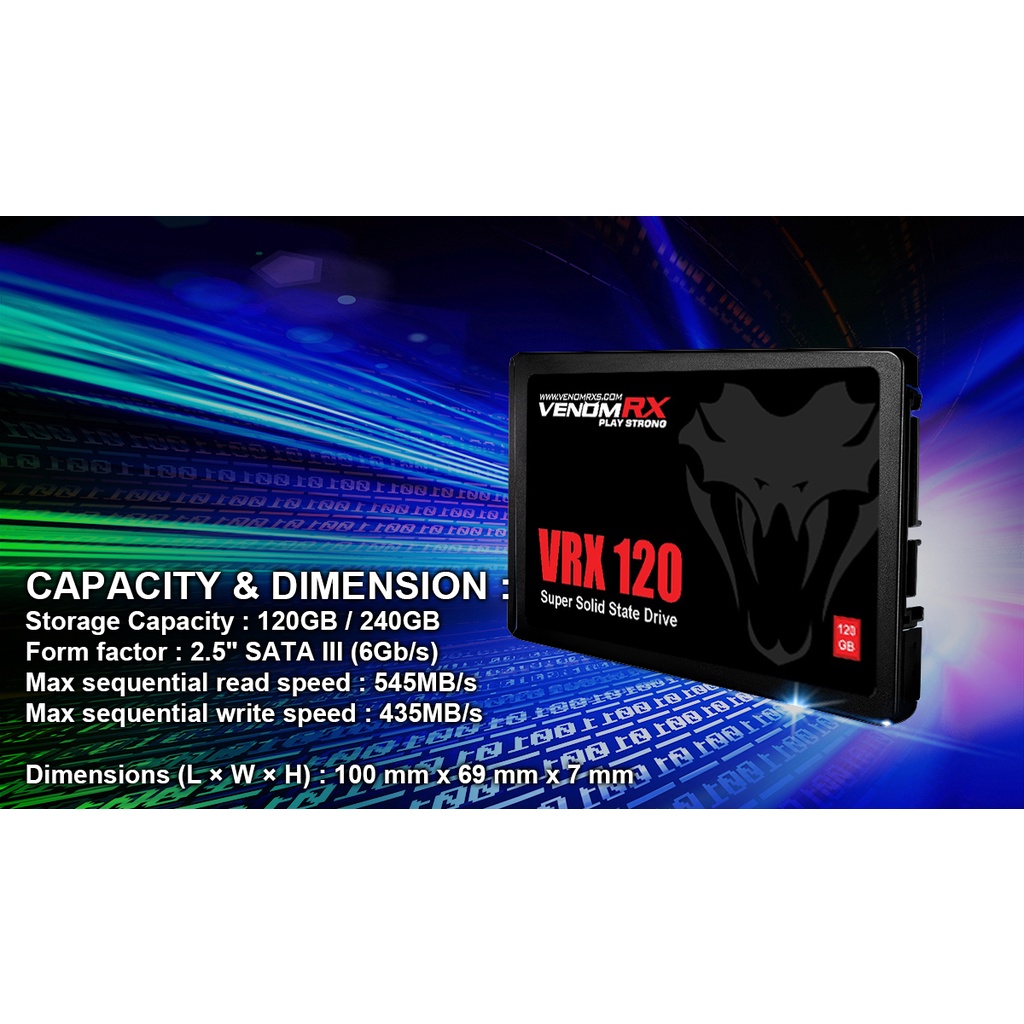 SSD VenomRX 240GB - VRX SUPER SSD 2.5&quot; SATA Venom RX
