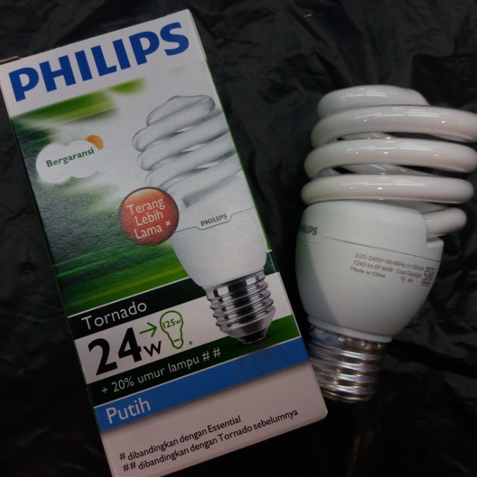 Philips Tornado 24Watt Putih / Kuning (sudah termasuk Bubble Wrap)