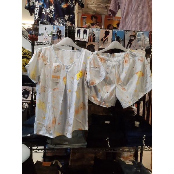 baju tidur all size moshi yumico lengan pendek celana pendek