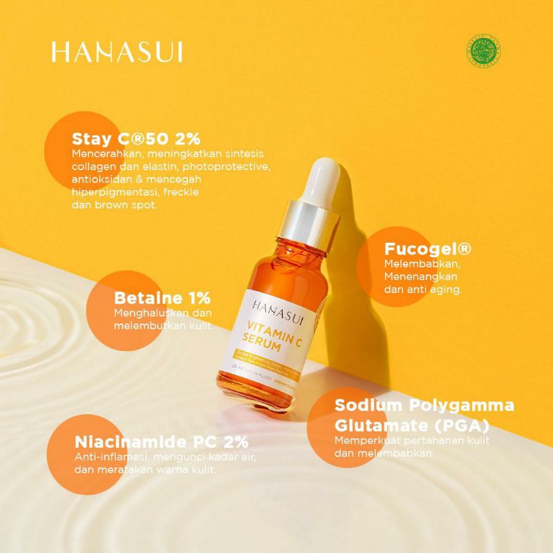 SERUM VIT C JAYA MANDIRI HANASUI BPOM / SERUM WAJAH HANASUI VITAMIN C ORIGINAL KUNING