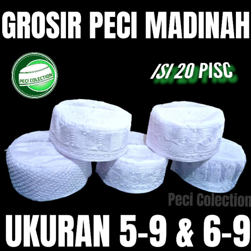 GROSIR (20)pis PECI  MADINAH  putih/hitam/ PECI KOPIAH GROSIR   / PECI KOPIAH MADINAH DEWASA / PECI 