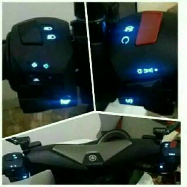 Saklar nmax led model pulsar satu set kiri dan kanan nyala biru led