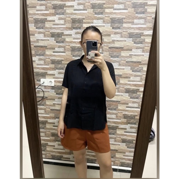 preloved kemeja uniqlo black
