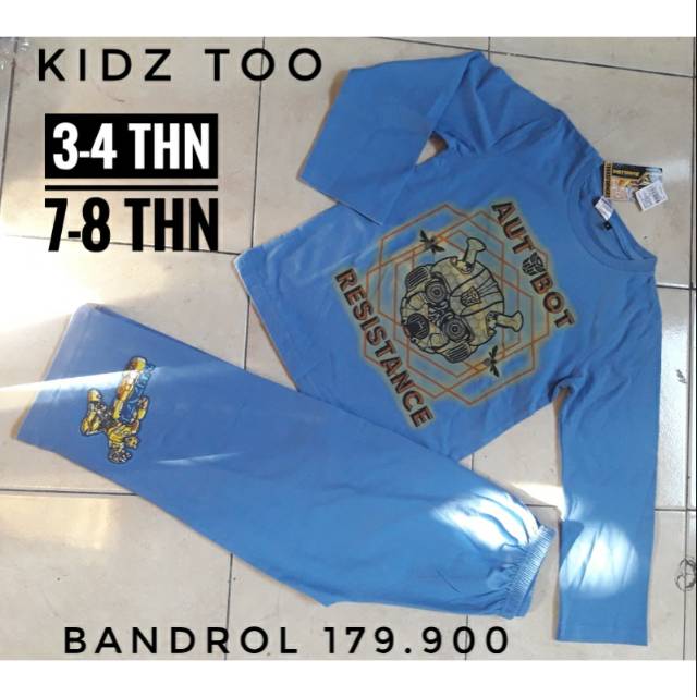 Kidz Too setelan anak laki-laki baju tidur 3 4 Tahun