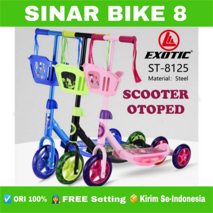 Scooter Otoped Anak EXOTIC ST 8125 Skuter Manual Musik Lampu