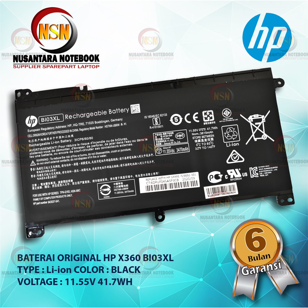 Baterai Original HP Pavilion X360 13-U 13-000 13-U013TU BI03XL Series